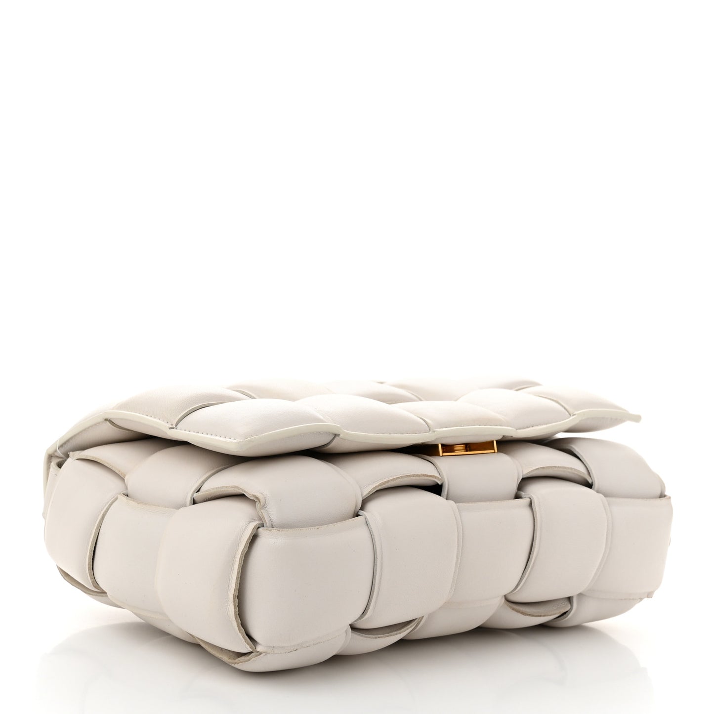 Nappa Maxi Intreccio Padded Cassette Crossbody Bag Chalk