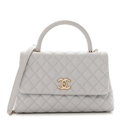 Chanel Caviar Quilted Small Coco Handle Flap Light Grey 1 of 10