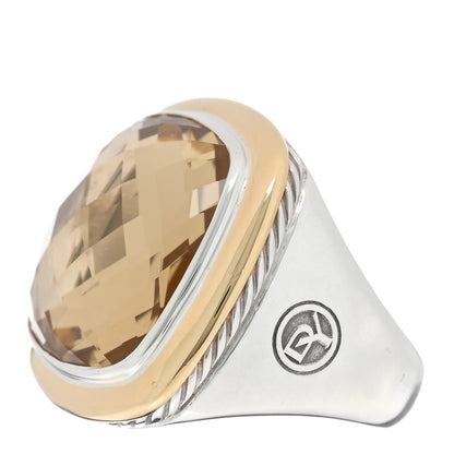 David Yurman Sterling Silver 18K Yellow Gold Champagne Citrine 18mm Albion Statement Ring 49 5 3 of 5