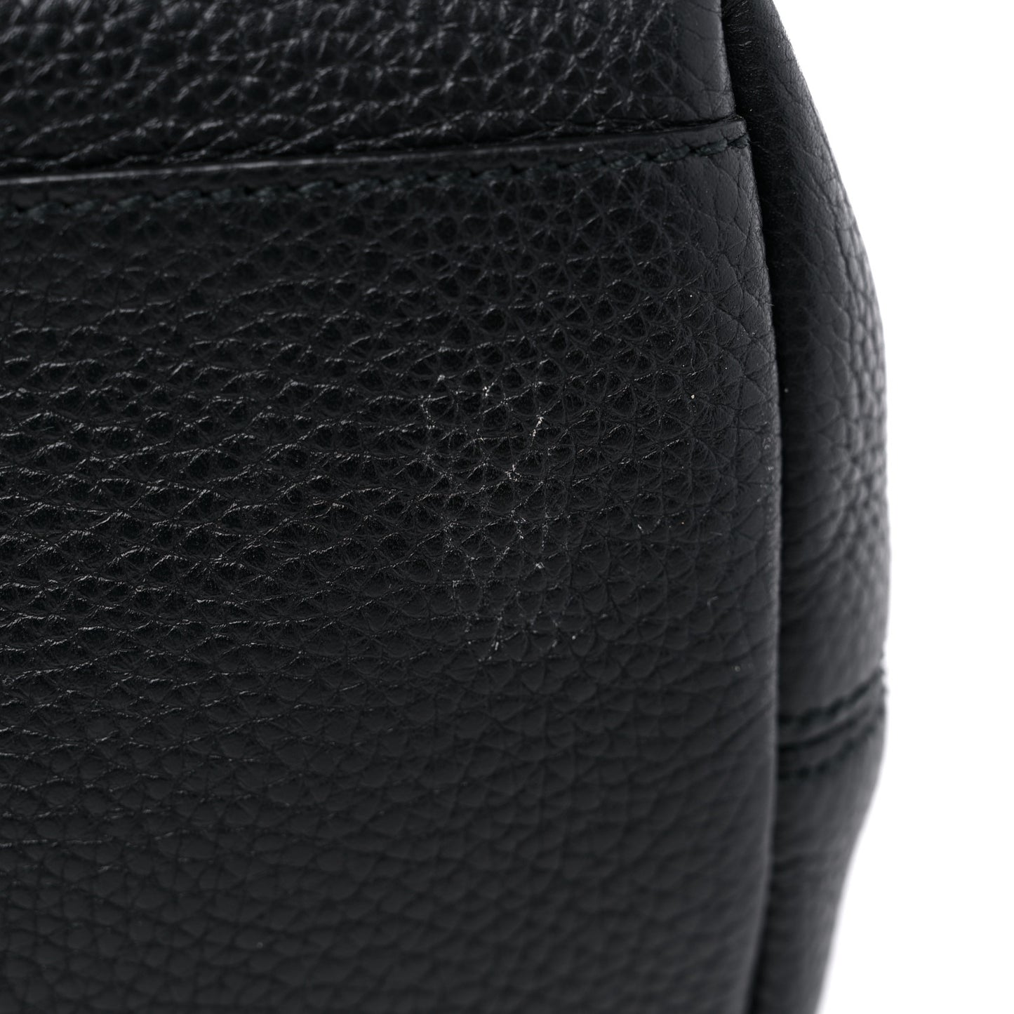 Pebbled Calfskin Medium Soho Chain Shoulder Bag Black