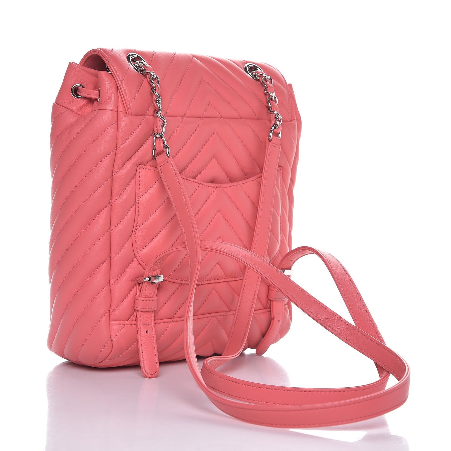 Calfskin Chevron Quilted Small Urban Spirit Backpack Pink