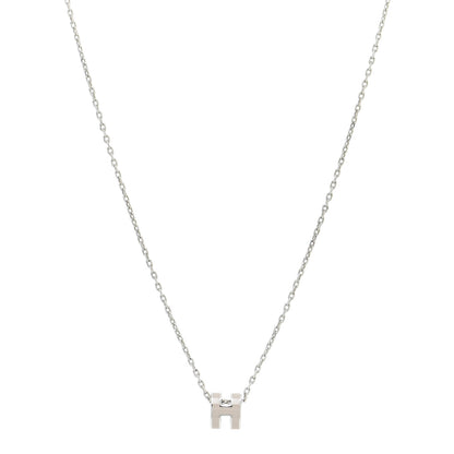 Hermes Palladium Mini Pop H Pendant Necklace Marron Glace 1 of 7