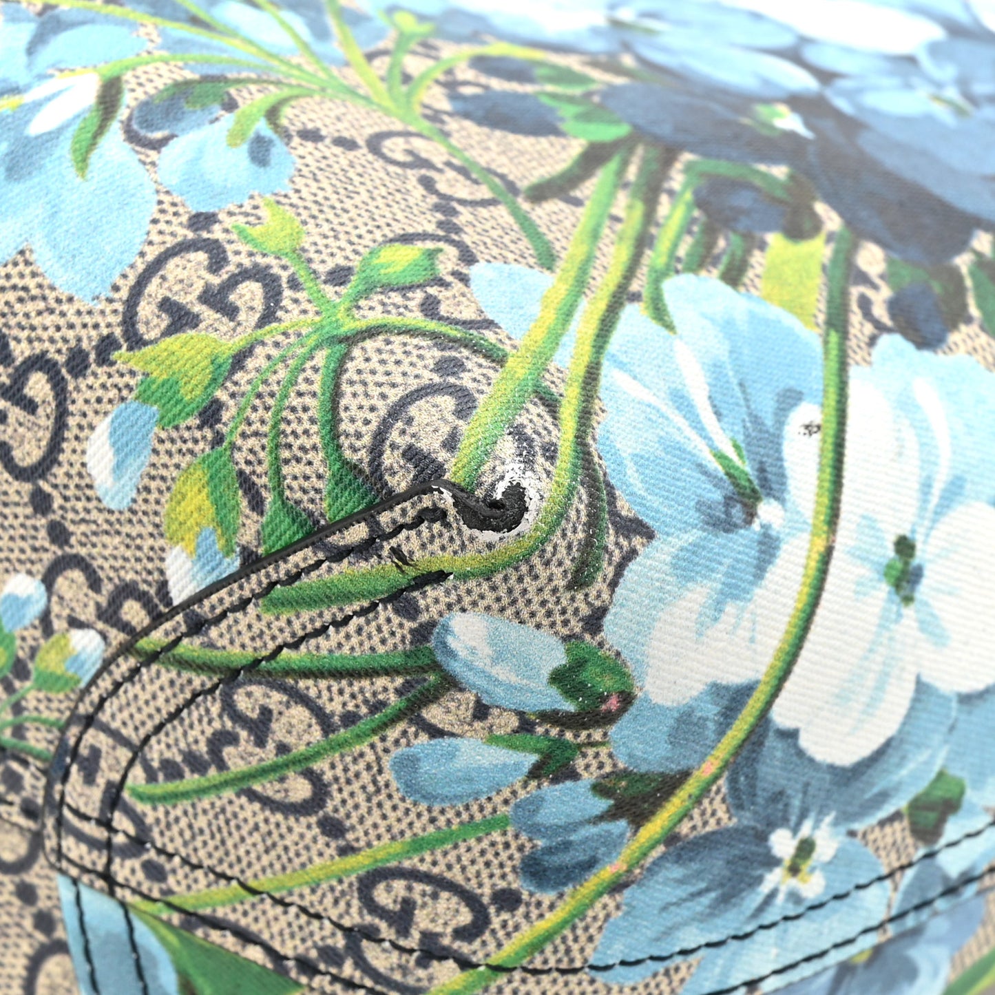 GG Supreme Monogram Blooms Small Reversible Tote Beige Blue Navy
