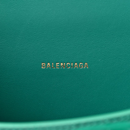 Balenciaga Shiny Calfskin Crocodile Embossed Hourglass Top Handle Bag XS Jade 6 of 11