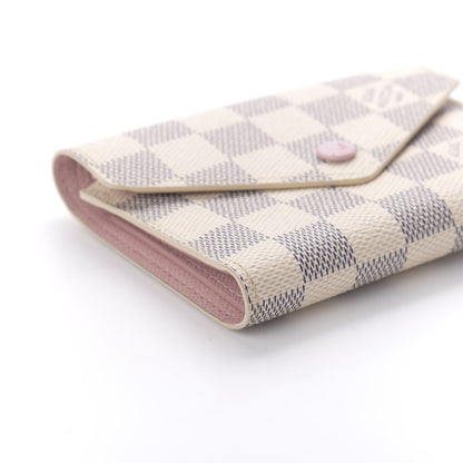 Louis Vuitton Damier Azur Victorine Wallet Rose Ballerine 6 of 9