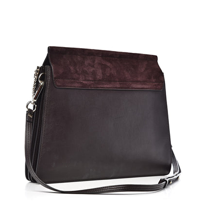 Chloe Calfskin Suede Medium Faye Shoulder Bag Carbon Brown 3 of 12