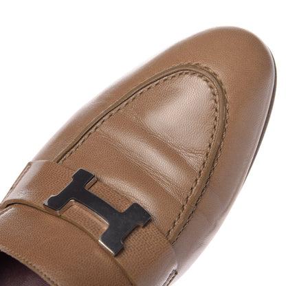 Hermes Goatskin Womens Paris Loafers 38 Etoupe 14 of 14