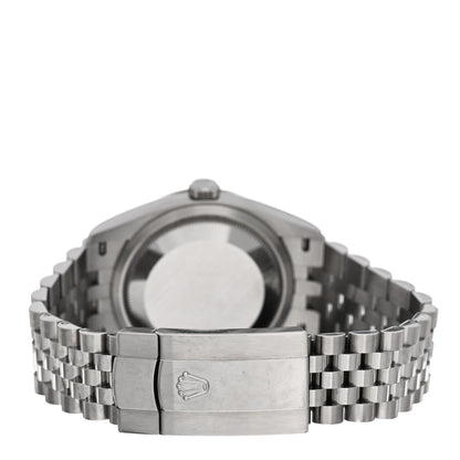 Rolex Stainless Steel 18K White Gold Diamond 36mm Oyster Perpetual Datejust Watch Aubergine Roman 126234 3 of 5