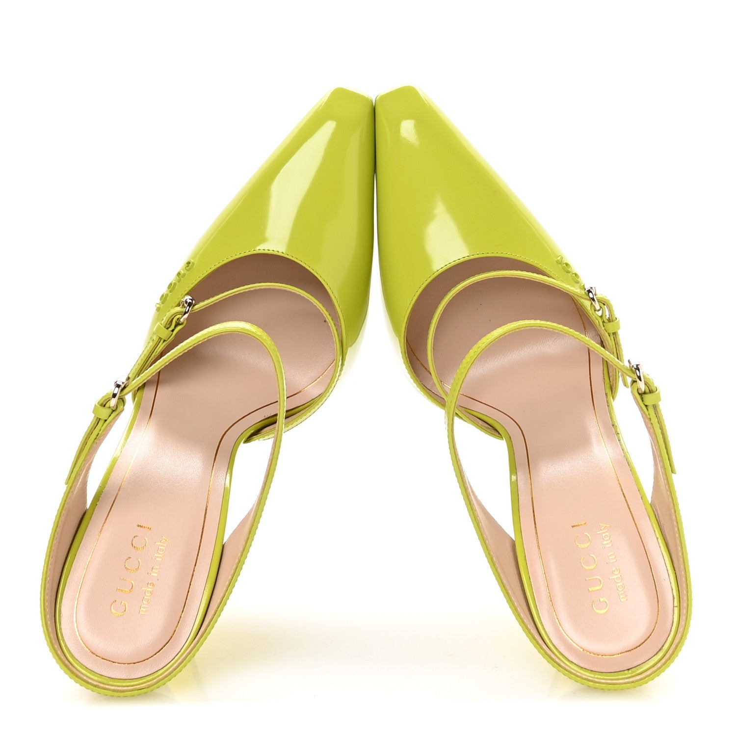 Gucci Regent Calfskin Lucite Wedge 110 Mules 39 Firefly 2 of 9
