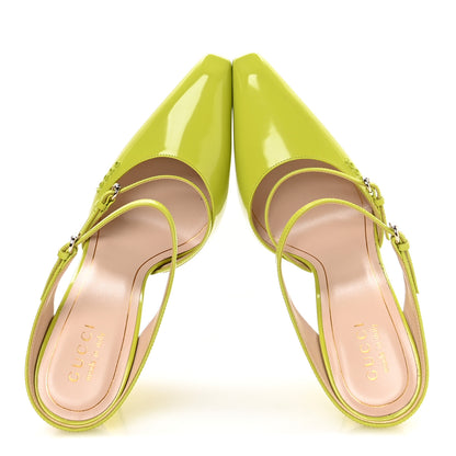 Gucci Regent Calfskin Lucite Wedge 110 Mules 39 Firefly 2 of 9