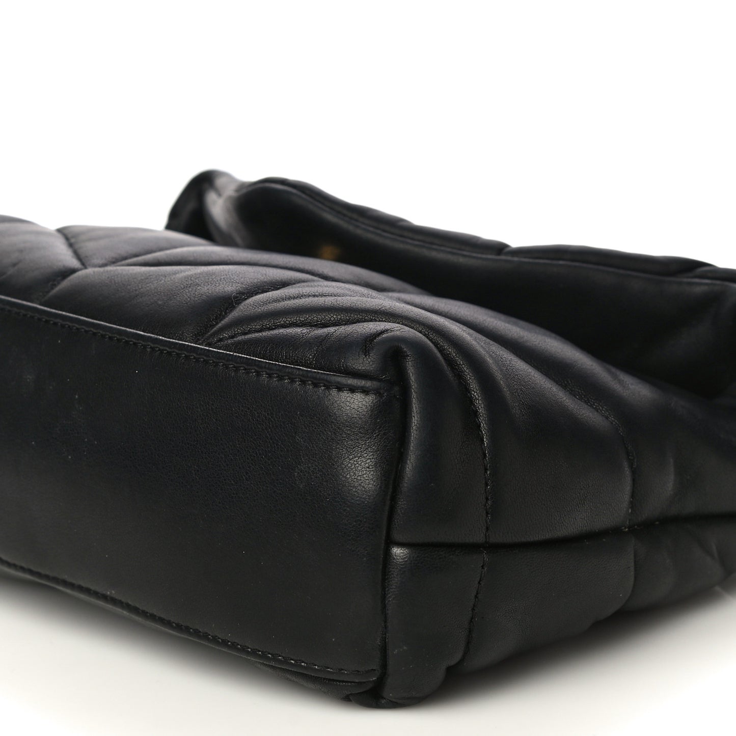 Lambskin Quilted Toy Loulou Puffer Monogram Chain Satchel Black