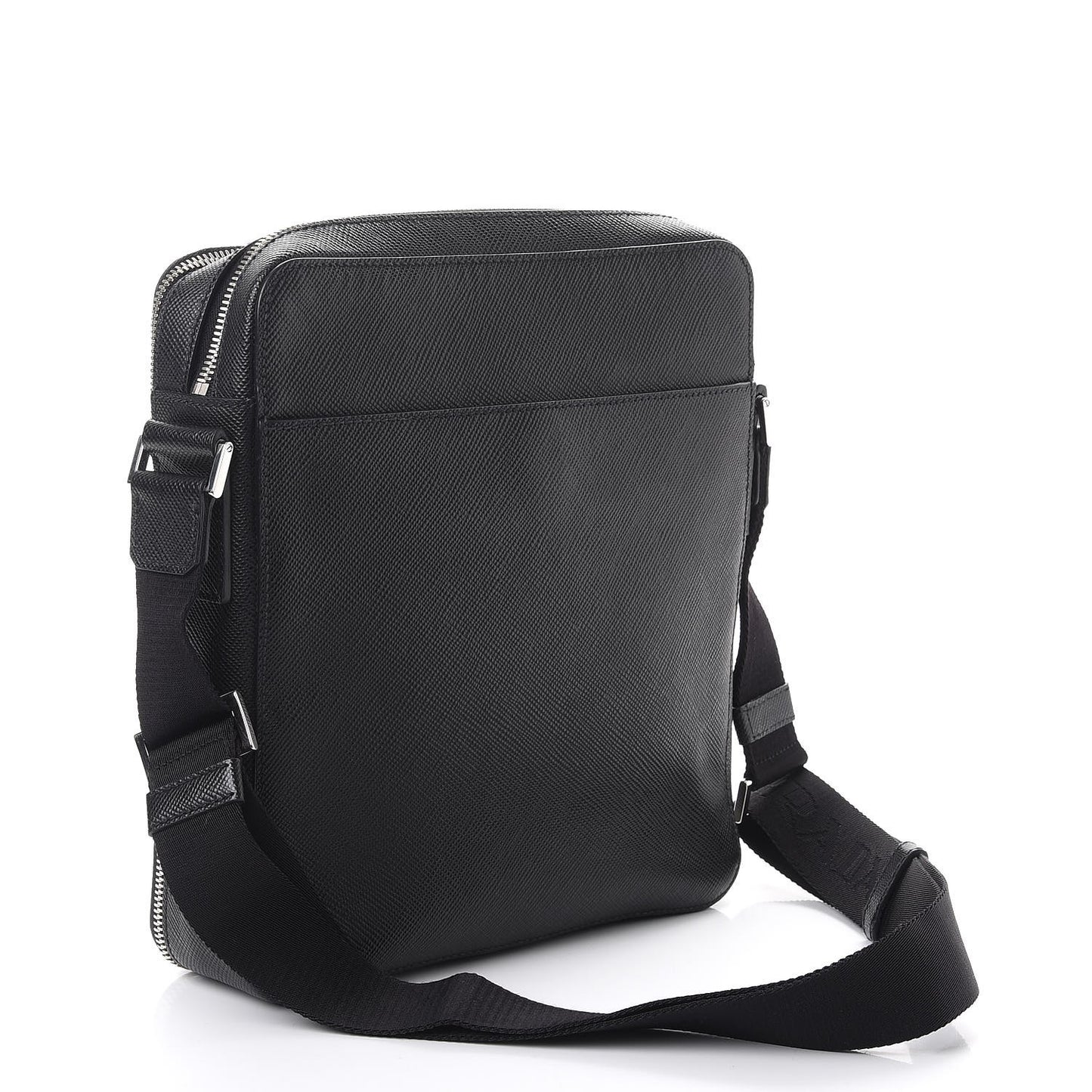 Saffiano Flat Messenger Bag Black