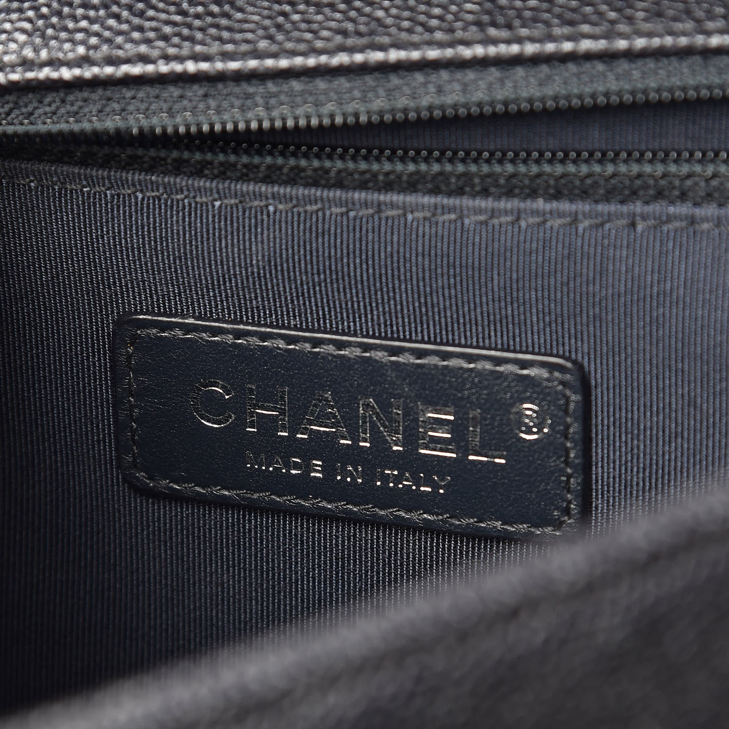 Chanel Caviar Quilted Chevron New Medium Boy Flap Navy 6 of 9