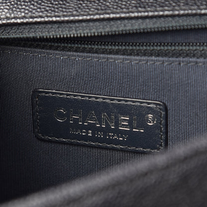 Chanel Caviar Quilted Chevron New Medium Boy Flap Navy 6 of 9