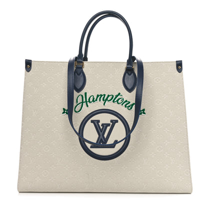 Louis Vuitton Jacquard Embroidered Tufted Monogram Hamptons Onthego GM Black 1 of 9