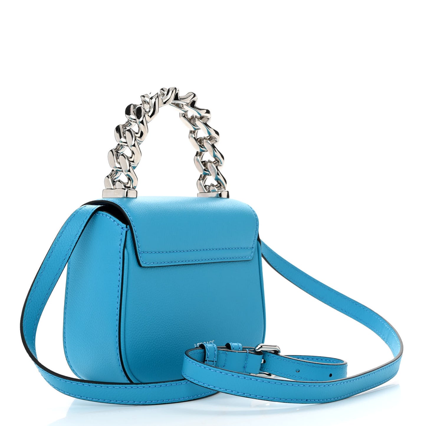 Grained Calfskin Mini La Medusa Bag Turquoise