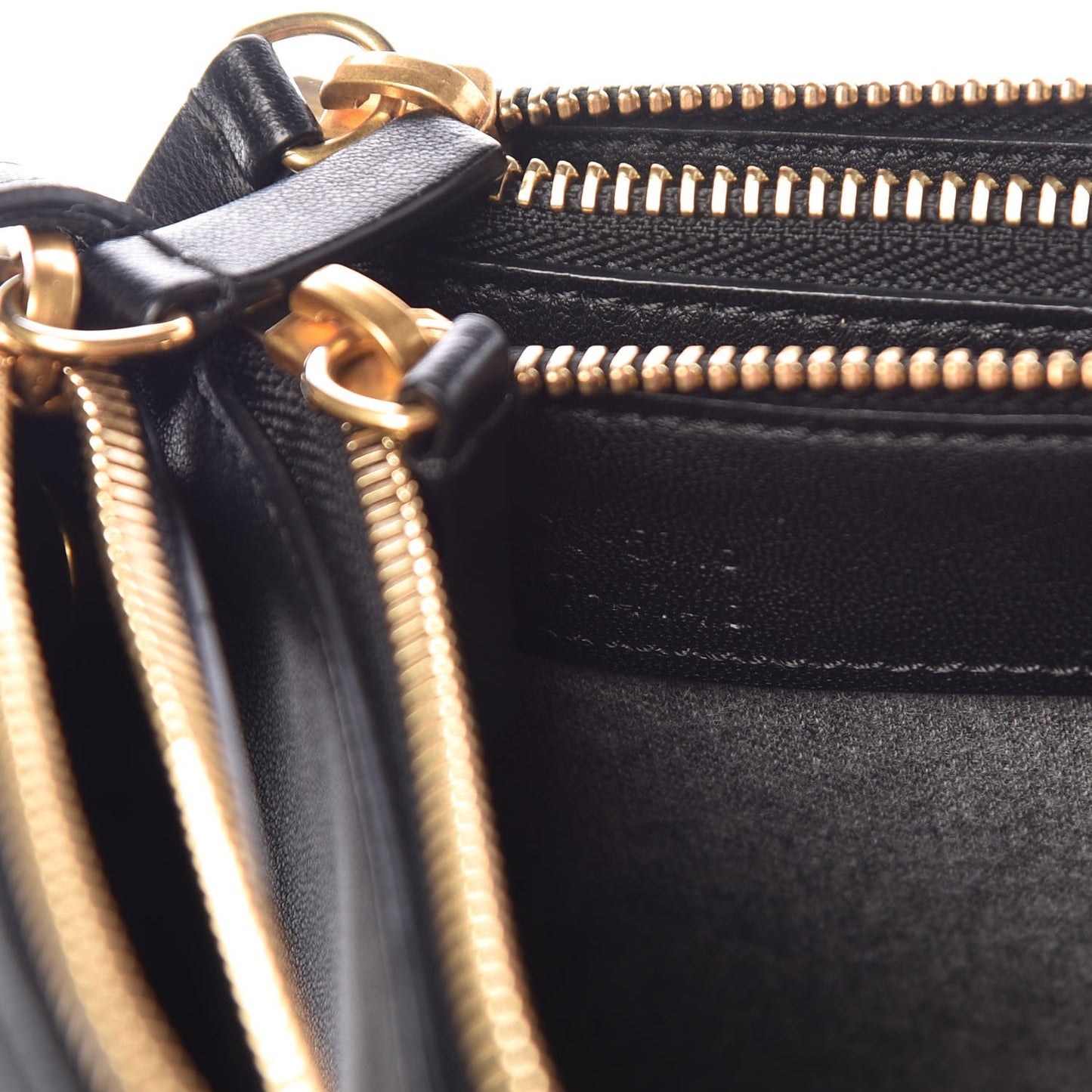 Lambskin Large Trio Crossbody Bag Black