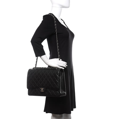 Chanel Caviar Quilted Maxi Double Flap Black 2 of 10