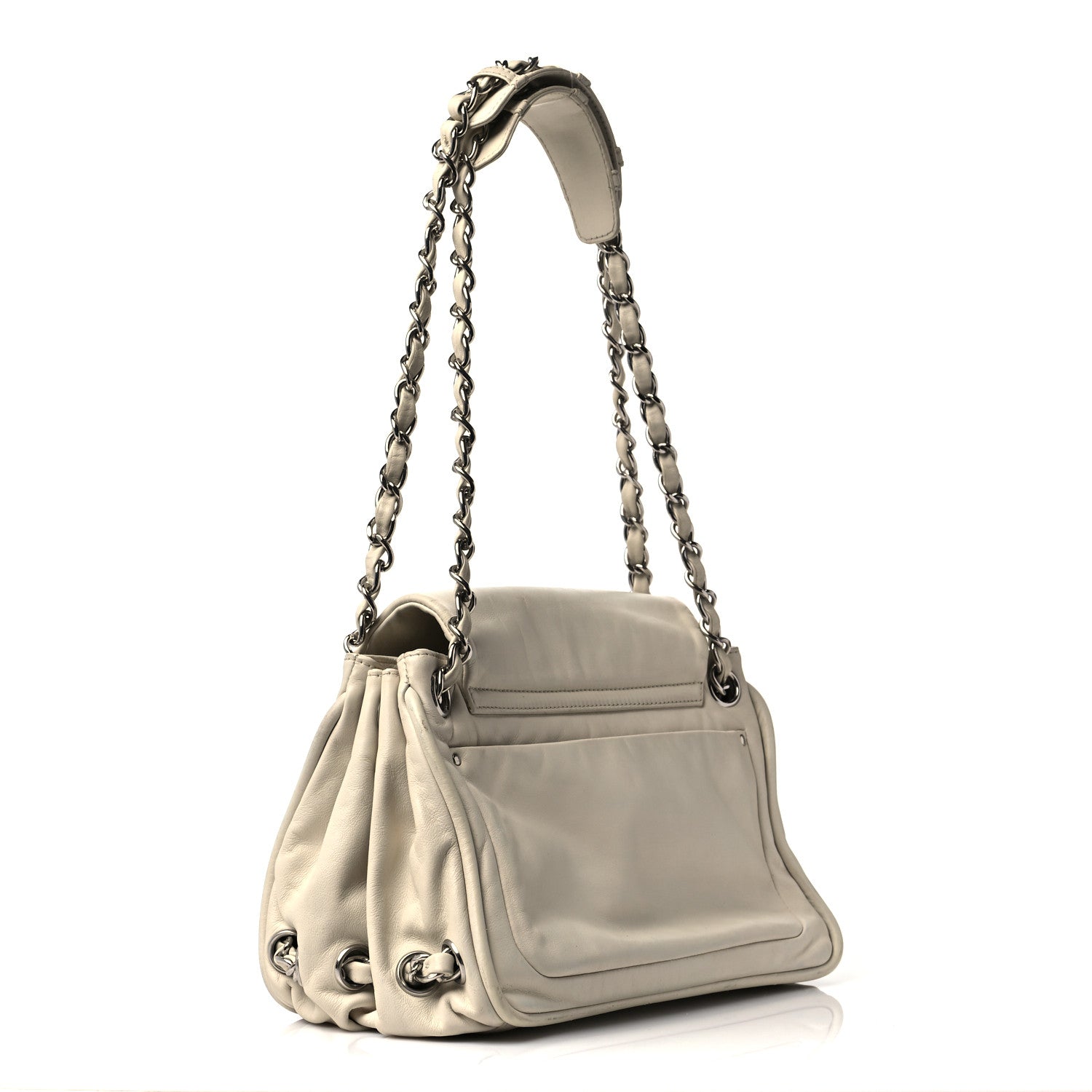 Chanel Calfskin Diagonal Ligne Flap White 3 of 11