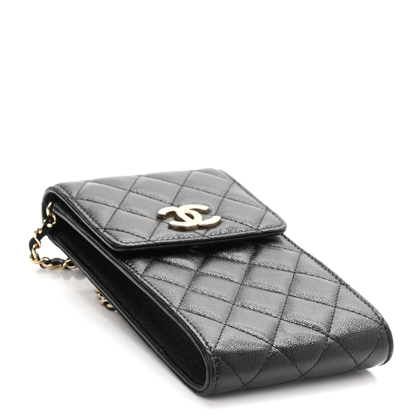 Caviar Quilted Classic Phone Holder Black