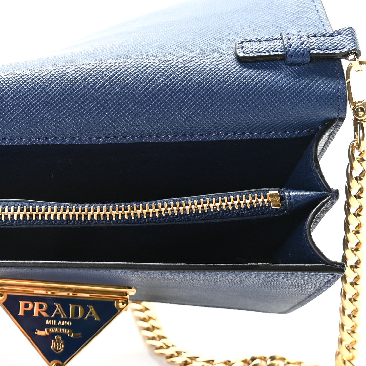 Prada Saffiano Chain Crossbody Bag Bluette 4 of 7