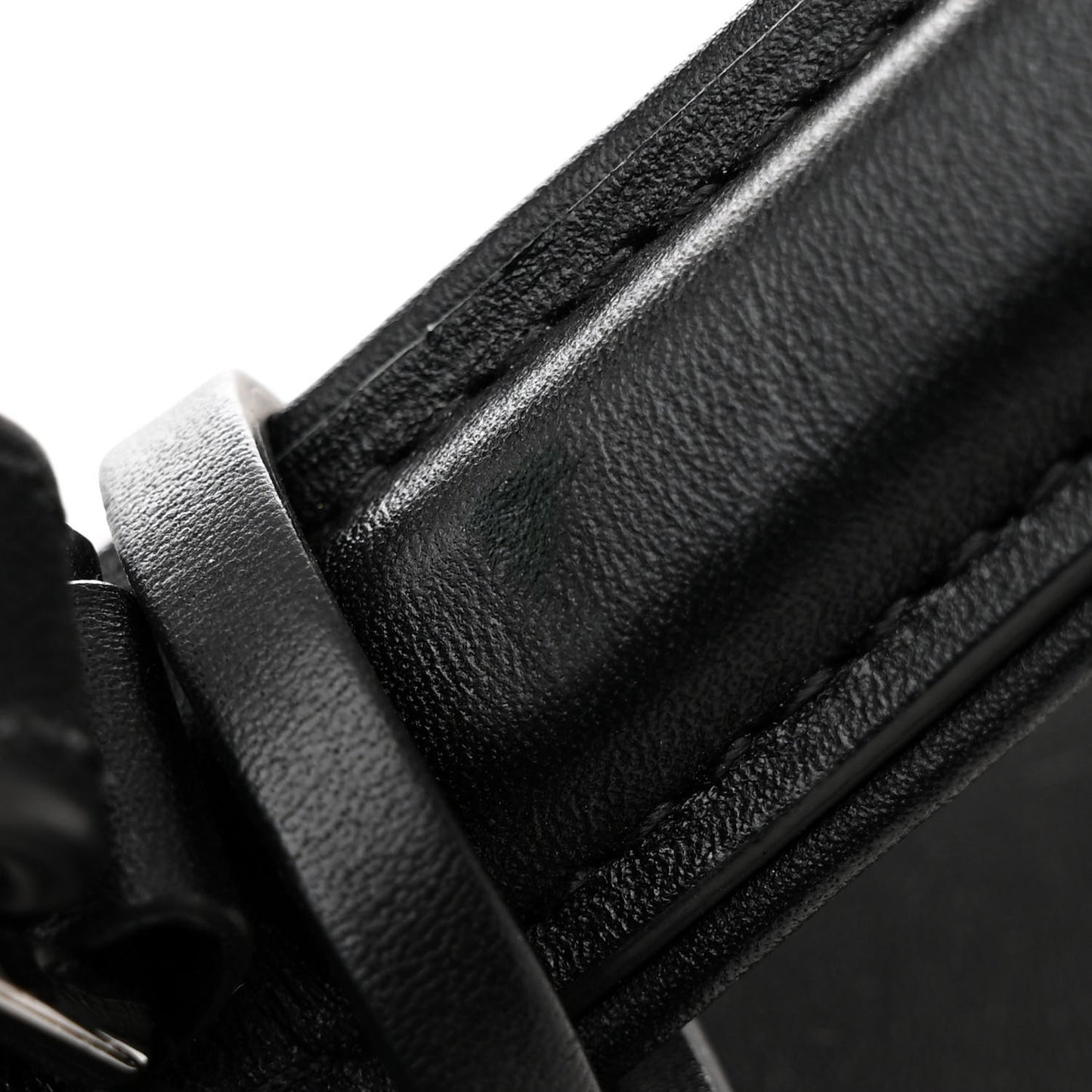 Calfskin Patent Calfskin GM Tempete Satchel Black White