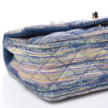 Chanel Denim Mini Rectangular Flap Bag Navy Yellow Purple Green 8 of 9