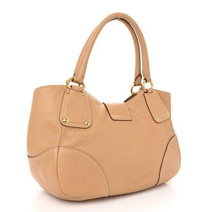 Prada Vitello Daino Pushlock Tote Sughero 3 of 11