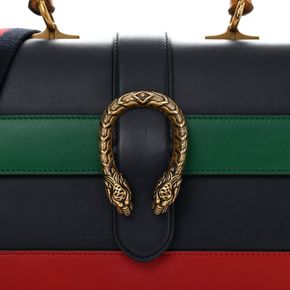 Gucci Moon Calfskin Bamboo Web Medium Dionysus Top Handle Bag Blue Emerald Hibiscus Red 8 of 10