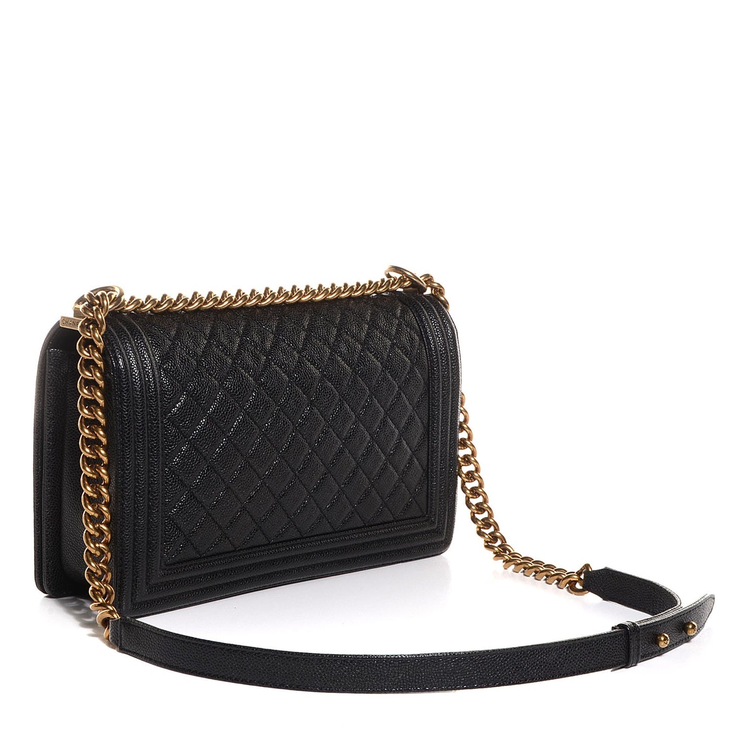 Caviar Quilted New Medium Boy Flap Black