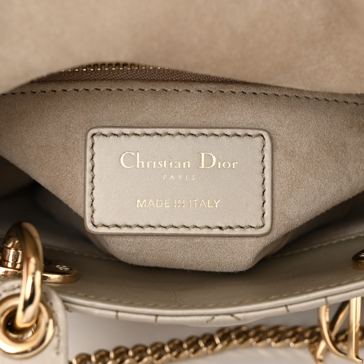 Christian Dior Metallic Lambskin Cannage Mini Lady Dior Gold 6 of 14