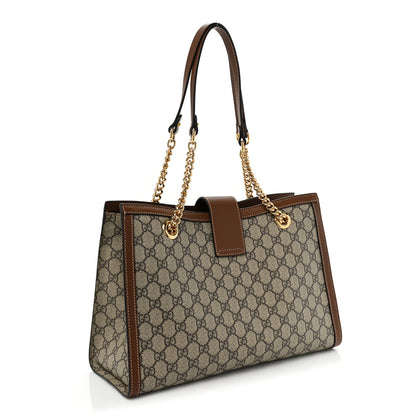 Gucci GG Supreme Monogram Medium Padlock Tote Beige Cuir 3 of 14