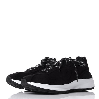 Chanel Suede Goatskin CC Sneakers 39.5 Black 3 of 11