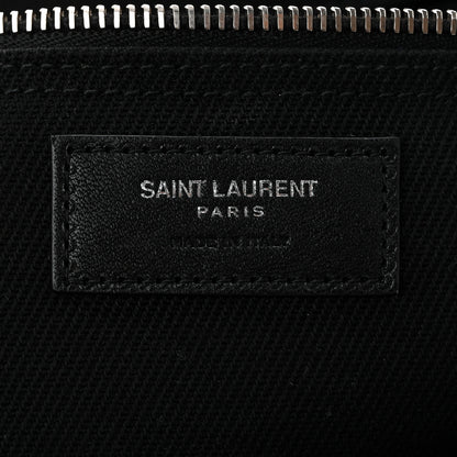 Saint Laurent Linen Calfskin Rive Gauche Tote Black 6 of 10