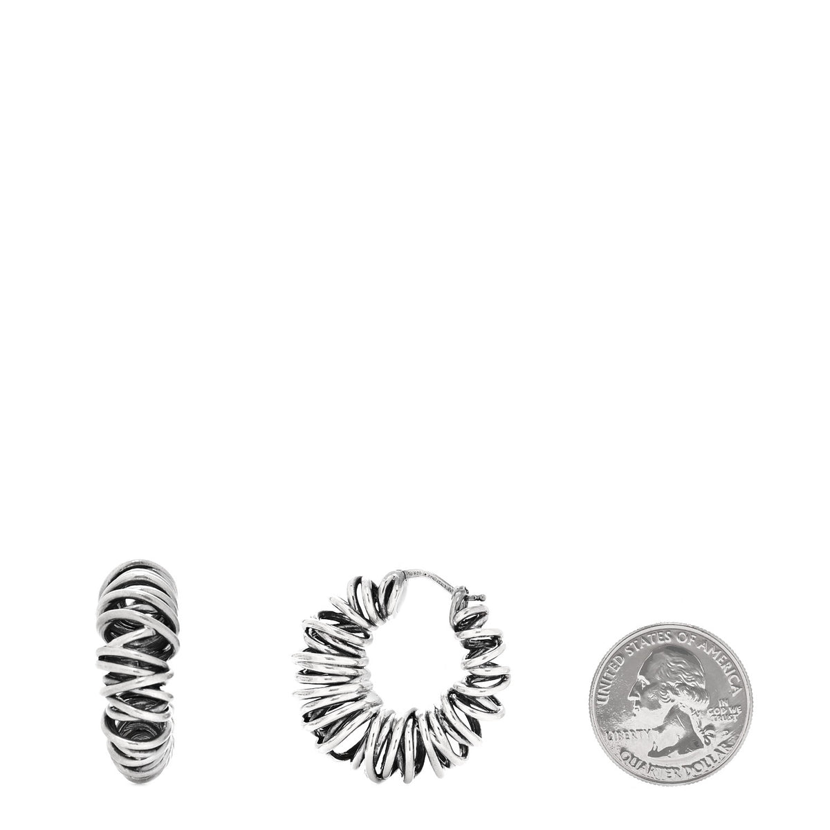 Bottega Veneta Sterling Silver Coil Hoop Earrings 2 of 5