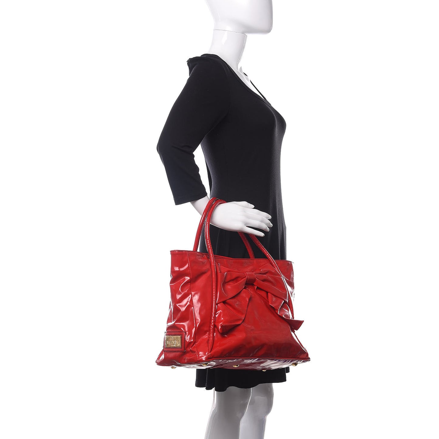Patent Lacca Bow Tote Red