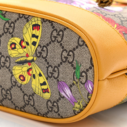 Gucci GG Supreme Monogram Flora Small Ophidia Bucket Bag Beige Multicolor Crop 10 of 10