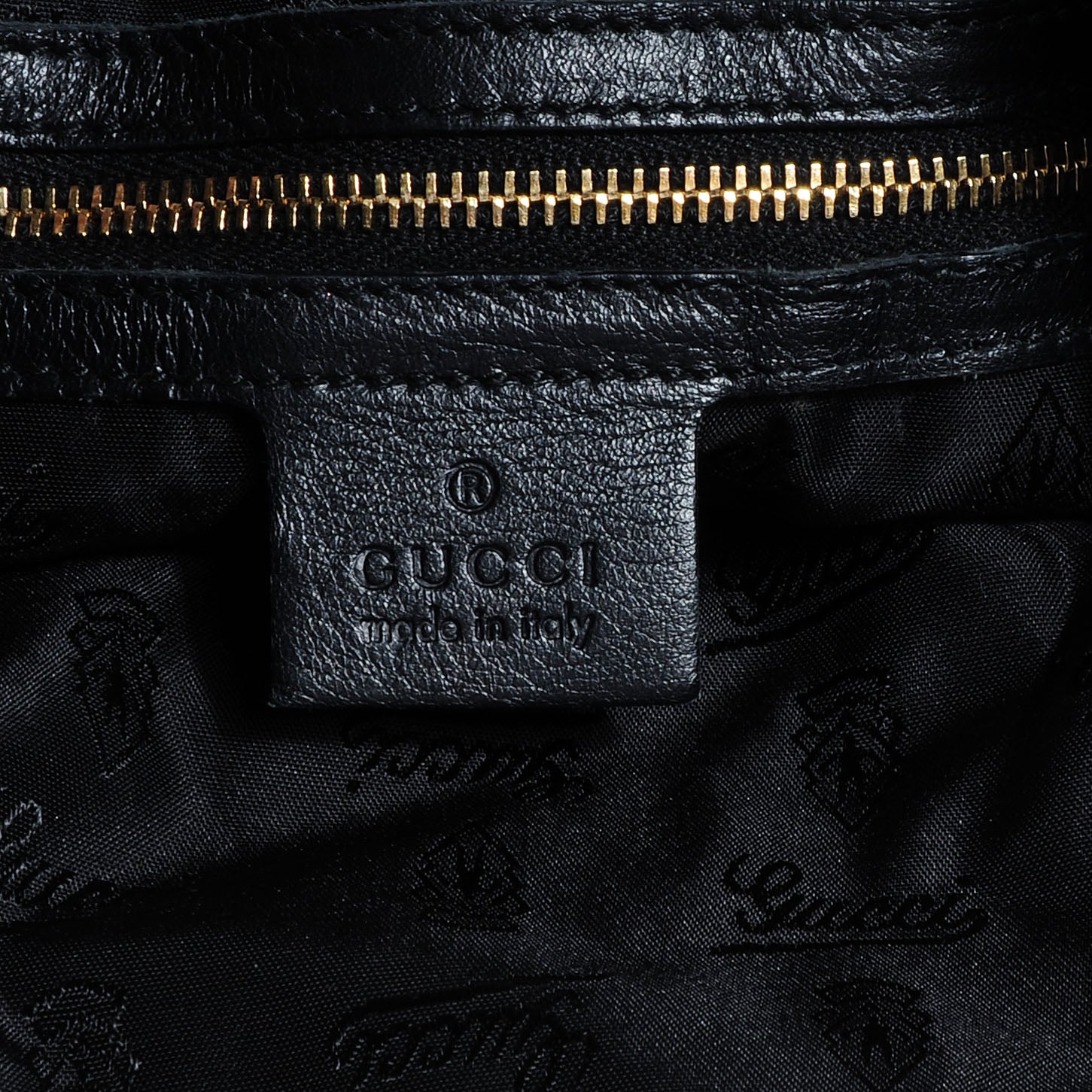 Gucci Patent Chevron Fur Medium Indy Hobo Black 6 of 7