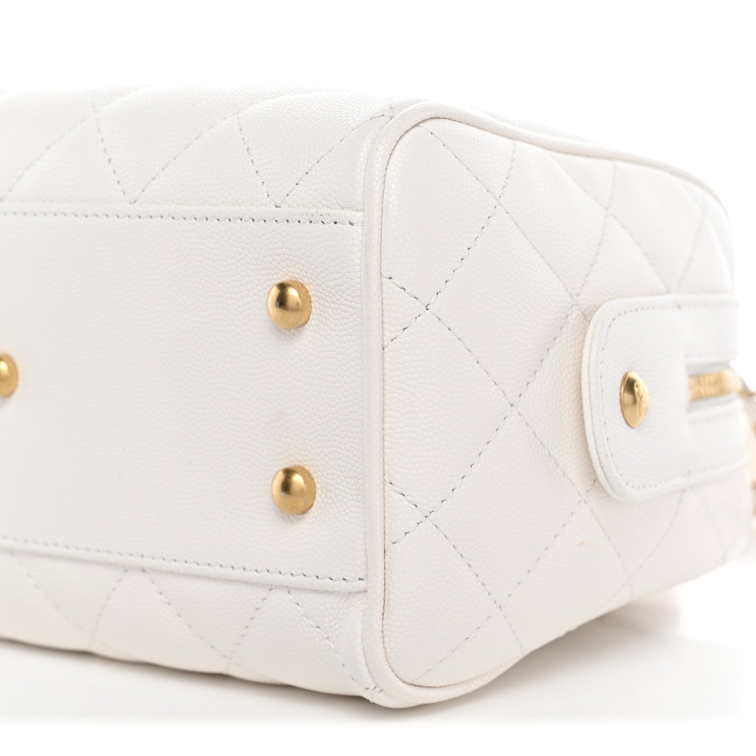 Chanel Caviar Quilted Small Bowling Bag White 10 of 11