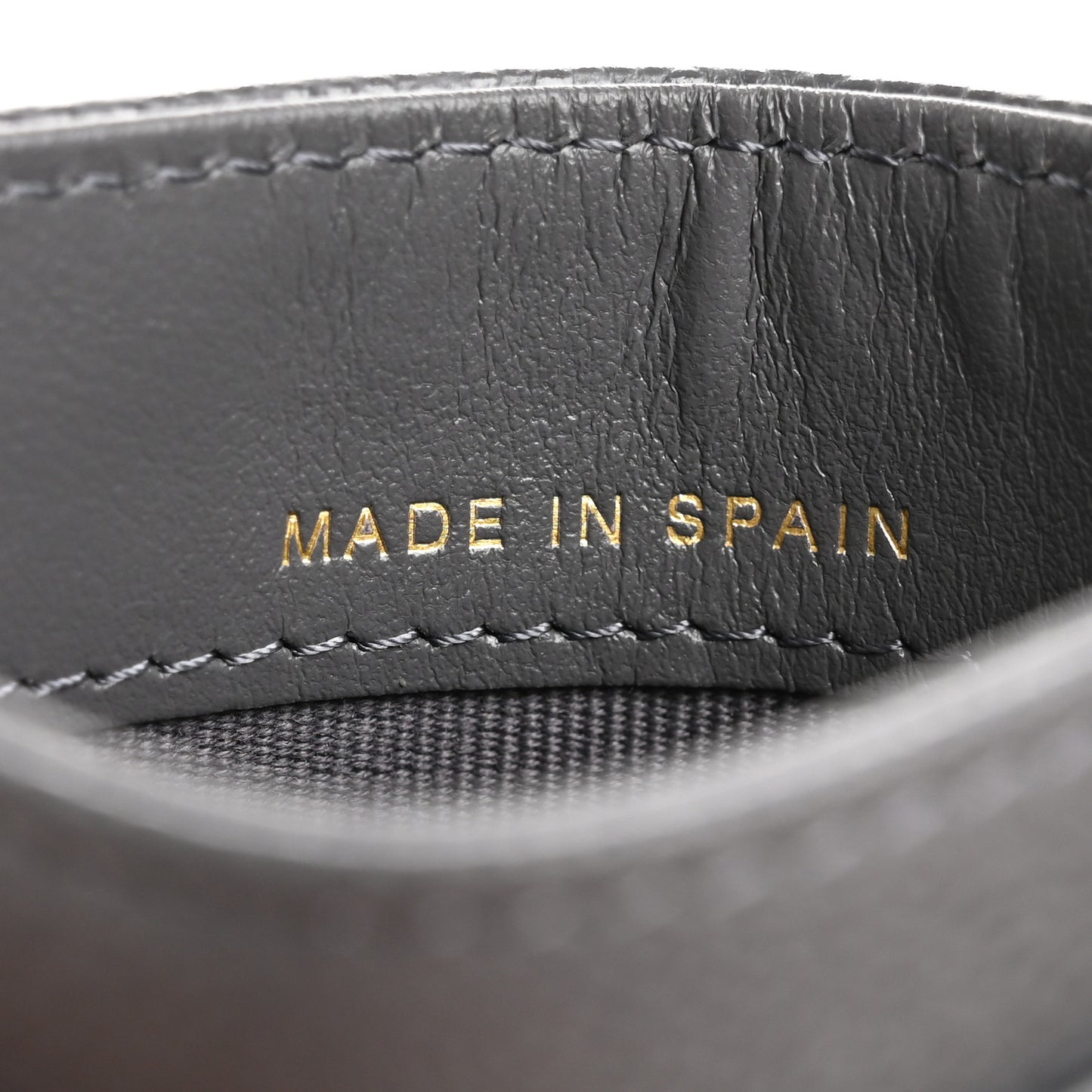 Caviar Quilted Card Holder Grey