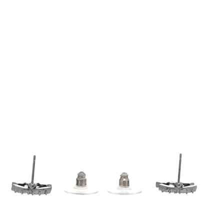 Chanel Ruthenium Crystal Studded CC Earrings 3 of 4