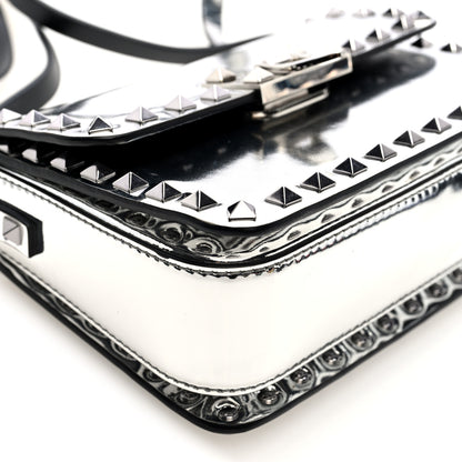 Valentino Garavani Mirror Calfskin Small Rockstud23 Shoulder Bag Silver 8 of 9