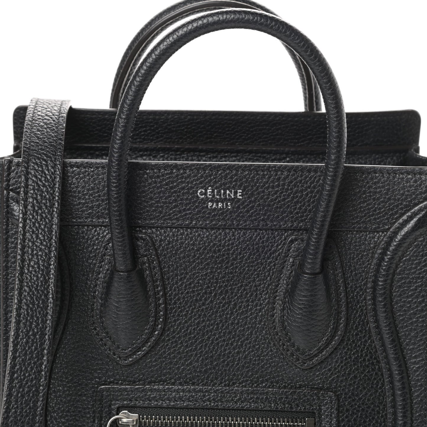 Drummed Calfskin Nano Luggage Black