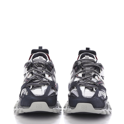 Balenciaga Mesh Nylon Metallic Fabric Mens Track Sneakers 42 Gris Rouge Black 2 of 8