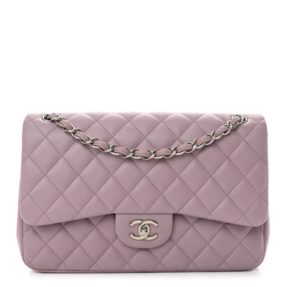 Chanel Lambskin Quilted Jumbo Double Flap Light Purple 1 of 15