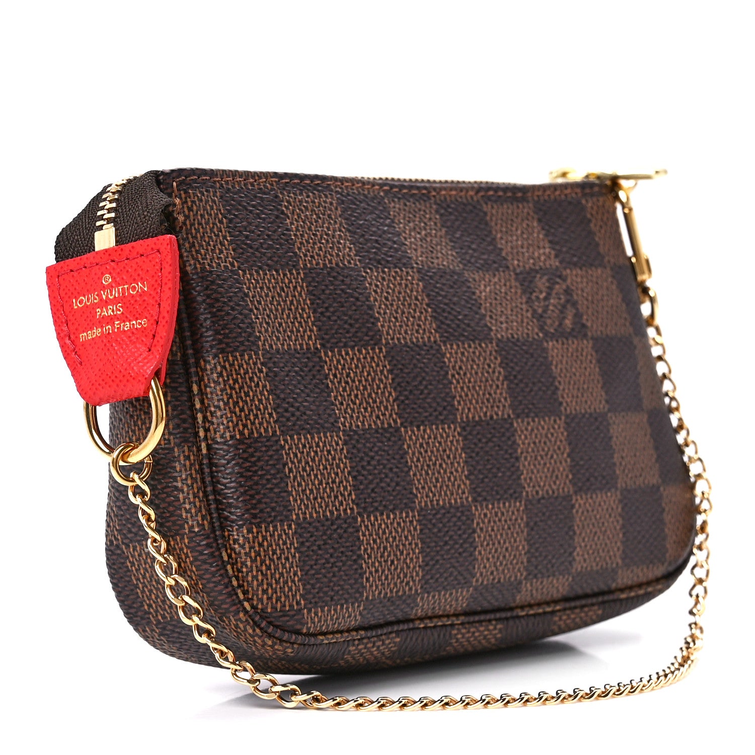 Louis Vuitton Damier Ebene 2019 Christmas Animation Mini Pochette Accessories Red 4 of 13