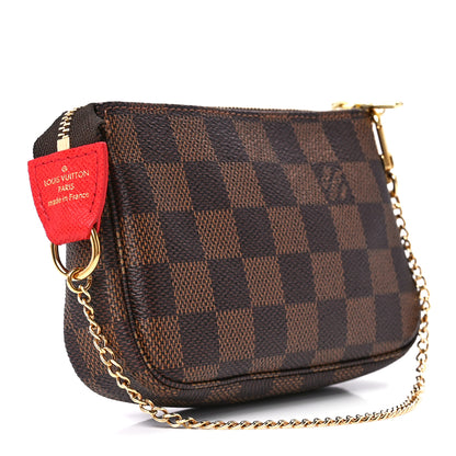 Louis Vuitton Damier Ebene 2019 Christmas Animation Mini Pochette Accessories Red 4 of 13