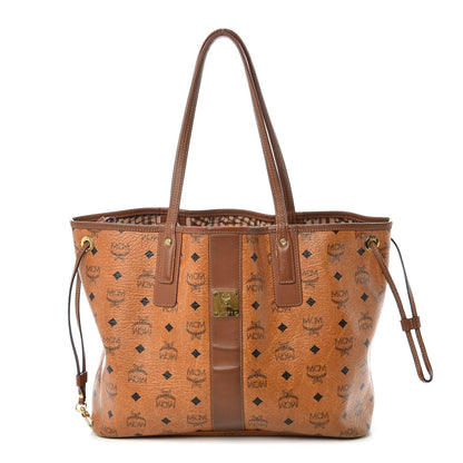 MCM Visetos Medium Liz Reversible Shopper Tote Cognac 3 of 15