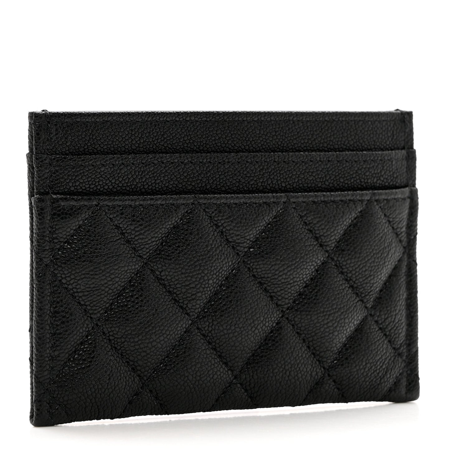 Caviar Quilted Boy Card Holder Black