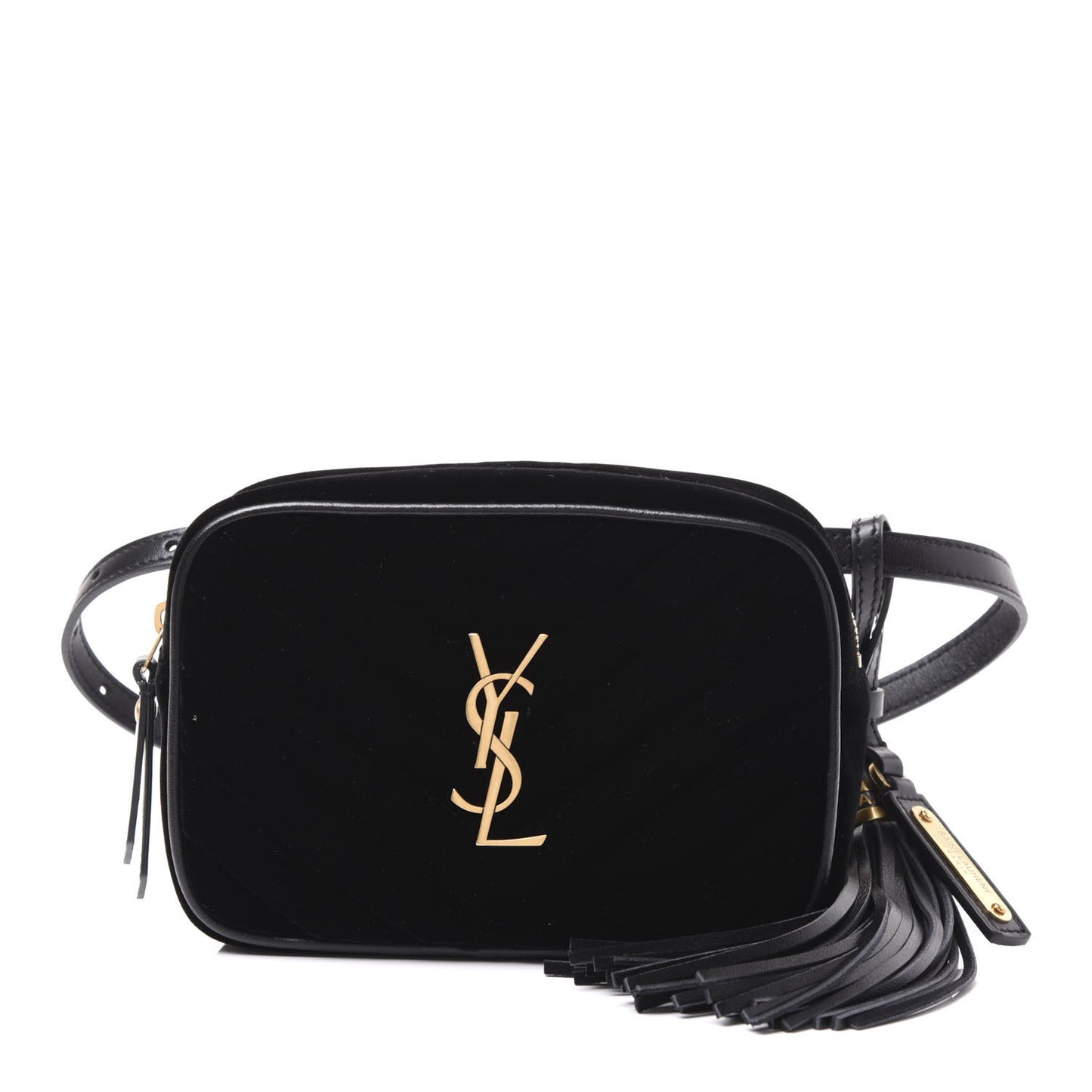 Velour Matelasse Monogram Lou Belt Bag Black